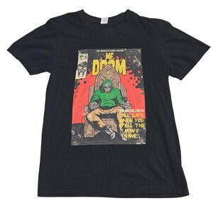 MF DOOM Madvillain Comic Book Graphic T-Shirt Black Small Hip Hop Streetwear Tee